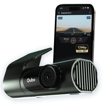 Qubo Car Dashcam Prox by Hero Group | 3MP 1296P FHD+ Camera | NightPulse Vision