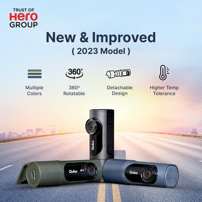 Qubo Car Dashcam Prox by Hero Group | 3MP 1296P FHD+ Camera | NightPulse Vision