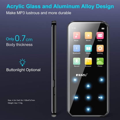 RUIZU D19, 32GB MP3 Player with Bluetooth 5.0 Max 32GB